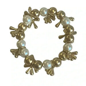 J. Crew Womens Faux Pearl Dangle Stretch Bracelet